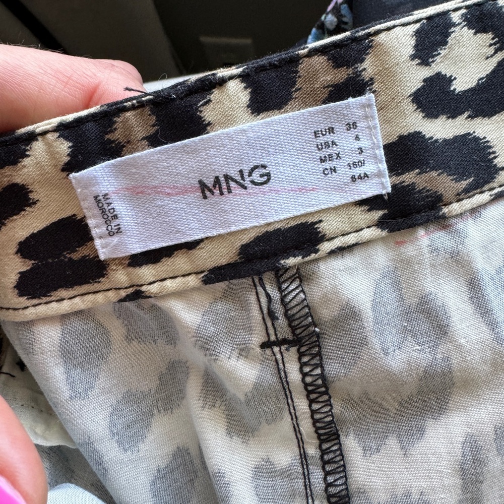 Mango Leopard Print Cropped Pants - image 6
